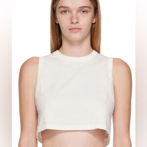 Skims Cream Sleeveless Crop Top